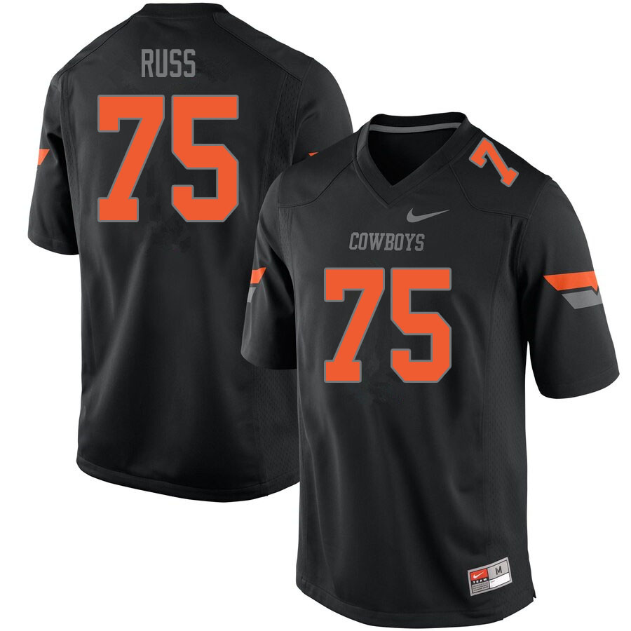 Men #75 Eli Russ Oklahoma State Cowboys College Football Jerseys Sale-Black - Click Image to Close